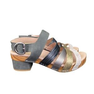 Dansko Maribeth Multicolor Slingback Sandal Strappy EU 37 Women's 7 Leather Wood